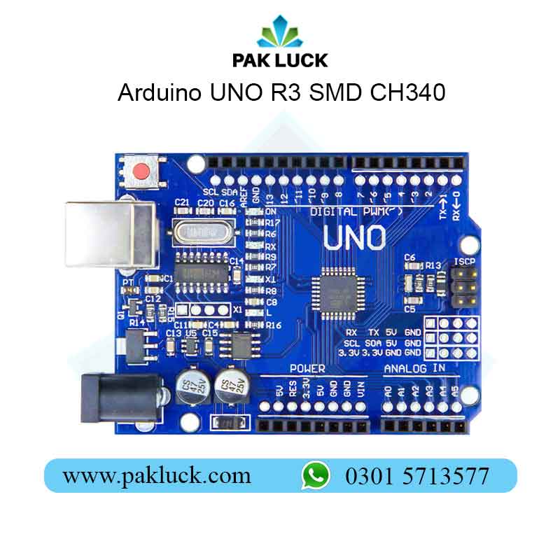 Arduino UNO R3 SMD CH340 - Pakluck {Try Your Luck} in Pakistan